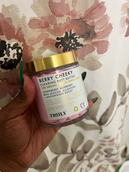 I’m loving the Truly Berry Cheeky Clearing Butt Butter! It smells yummy and I’ll let you know in a few weeks if it works forreal! #bodycare

#LTKBeauty #LTKFindsUnder50