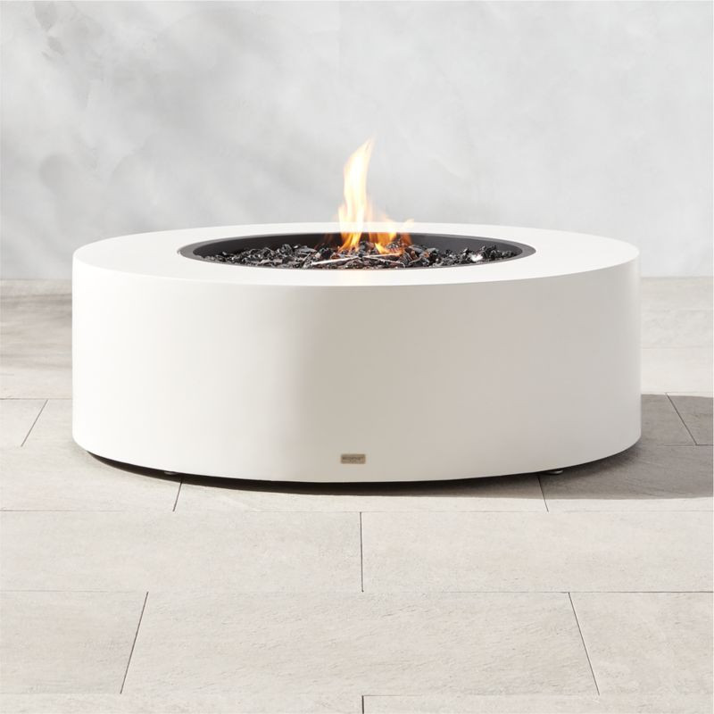 Ark Modern White Concrete Fire Pit Table + Reviews | CB2 | CB2