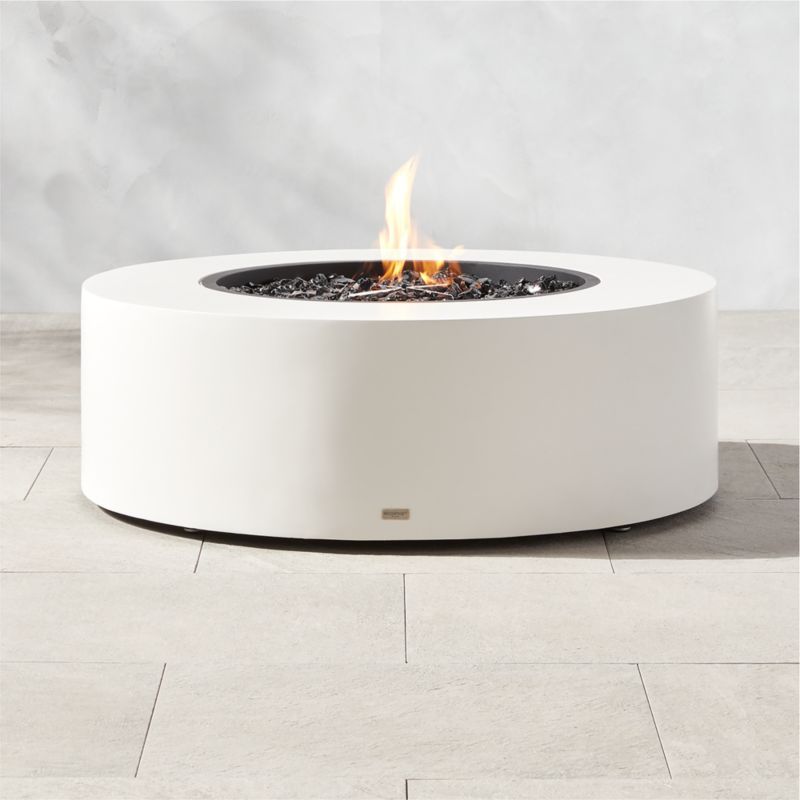 Ark Modern White Concrete Fire Pit Table | CB2 | CB2