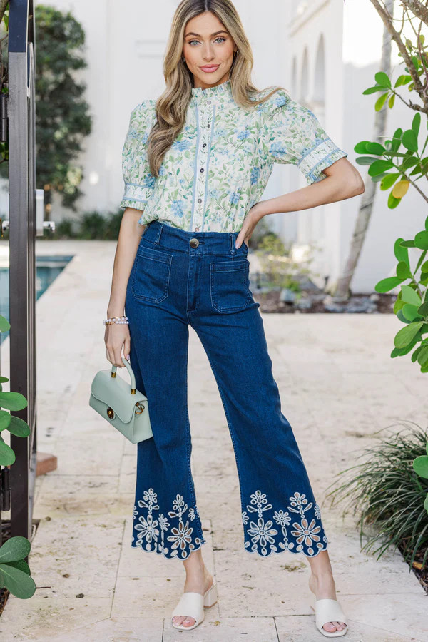 Big Dreams Embroidered Jeans | The Mint Julep Boutique