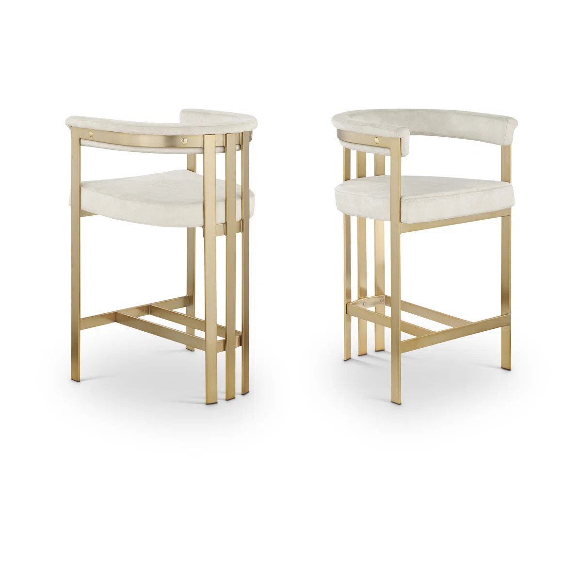 Stasia Upholstered 26.4" Counter Stool with Metal Frame (Set of 2) | Wayfair North America