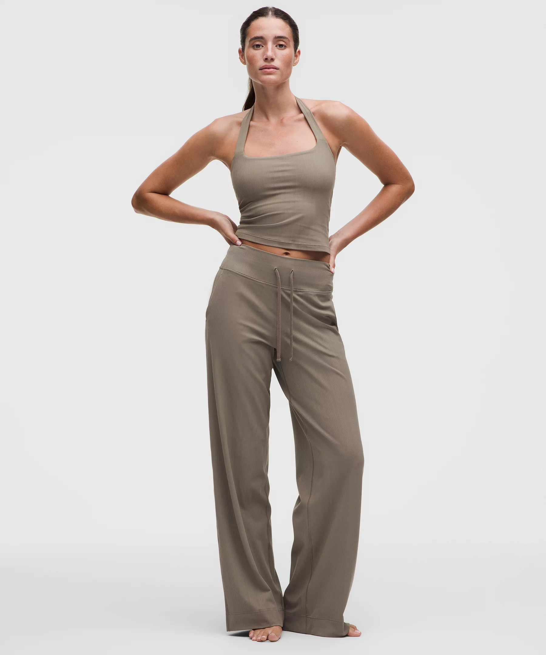 Groove High-Rise Mixed-Rib Wide-Leg Pant | Lululemon (US)