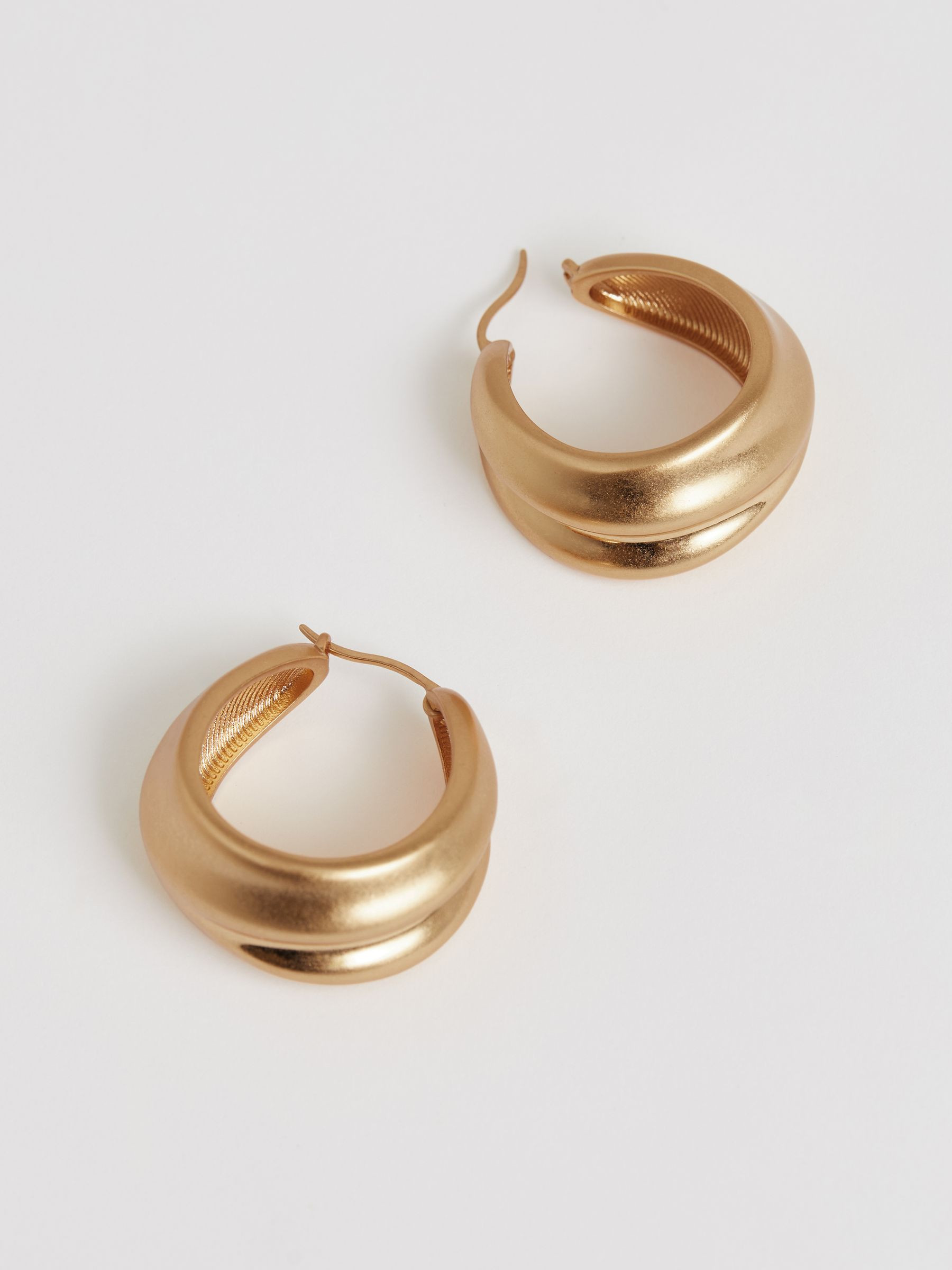 Sculptural Hoop Earrings in Gold Tone | Reiss UK