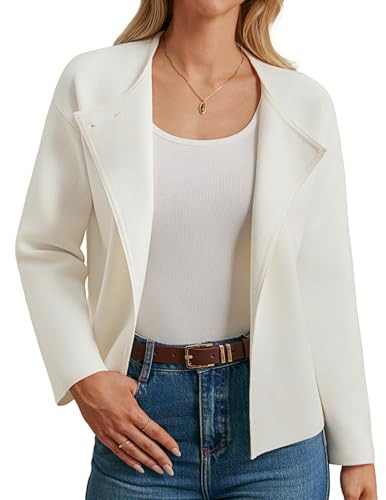 GRACE KARIN Womens Cropped Knit Sweater Blazer, Oversized Open Front Jackets 2026 Spring, Laple C... | Amazon (US)
