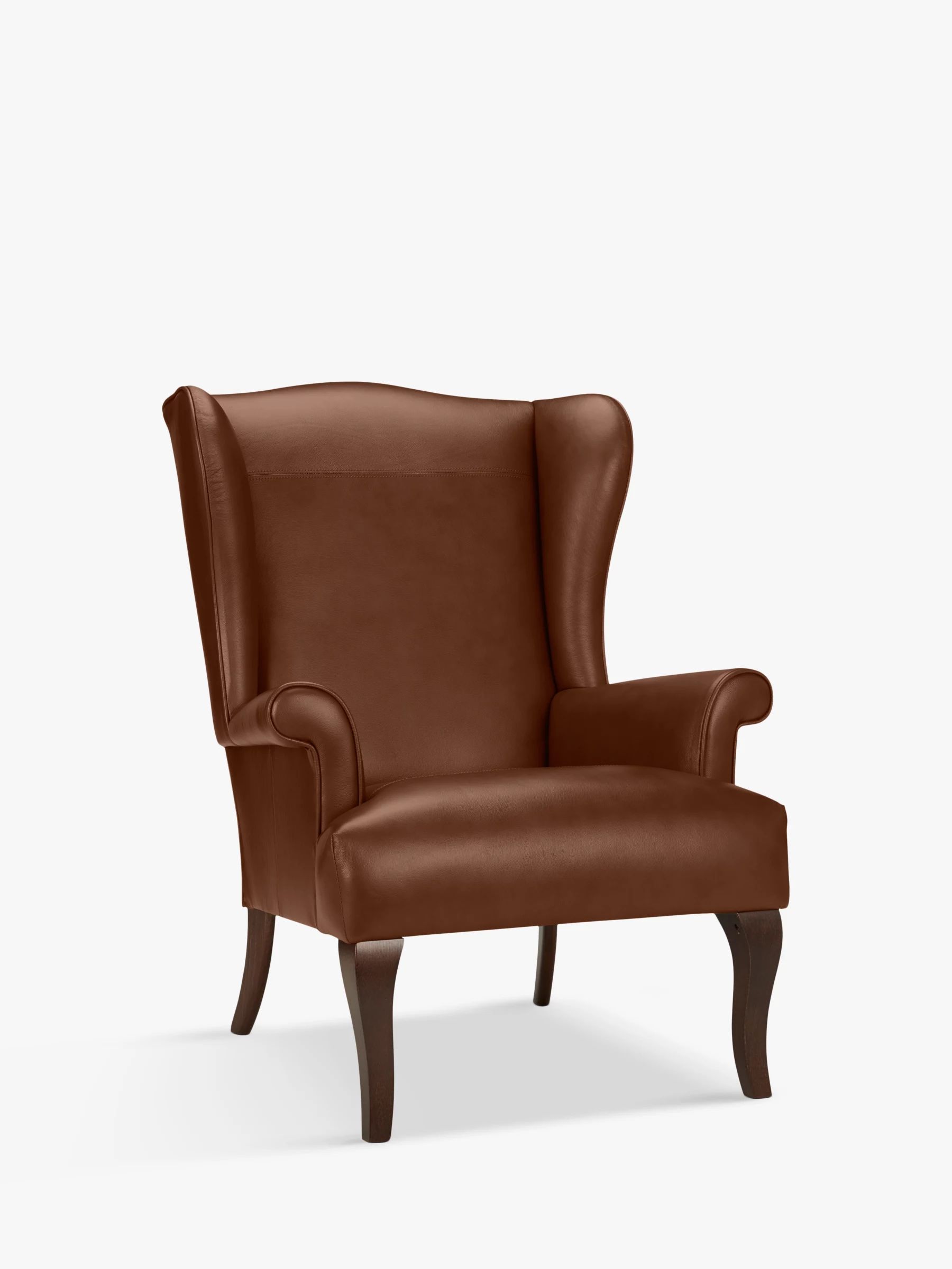 John Lewis Shaftesbury Leather Wing Chair, Dark Leg, Contempo Castanga | John Lewis (UK)