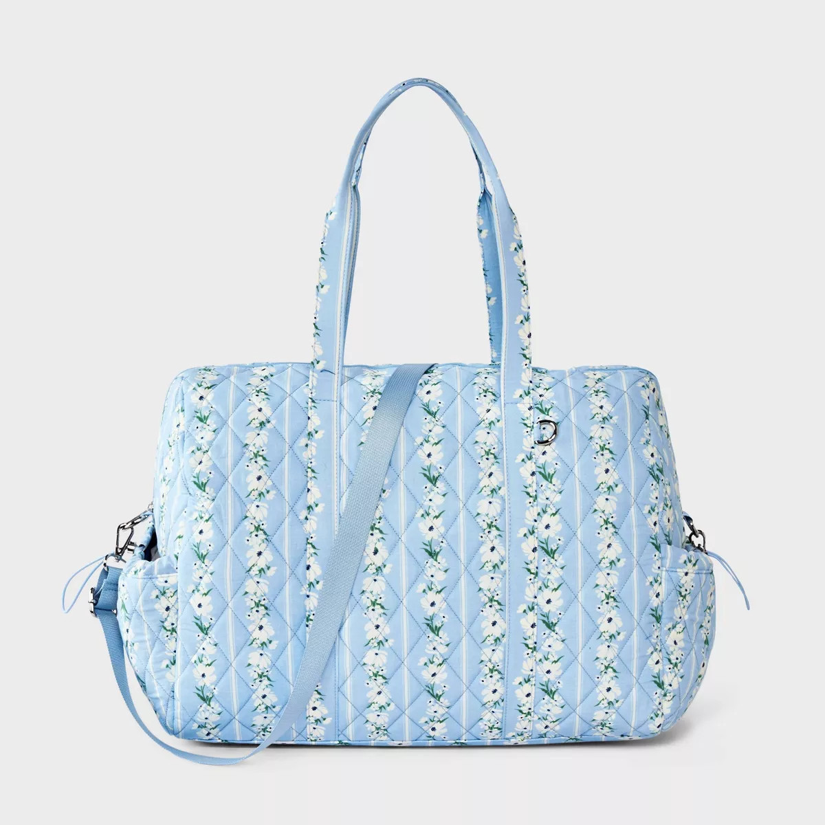 Girls' Quilted Floral Duffel Bag - art class™ Blue | Target