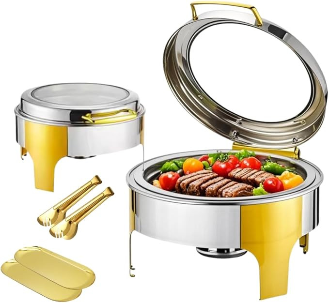 6.5L Half Gold Chafing Dishes for Buffet – Buffet Servers and Warmers with Visualization Lid & ... | Amazon (US)