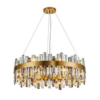 12-Light Gold Luxury Crystal Chandelier for Living Room | The Home Depot