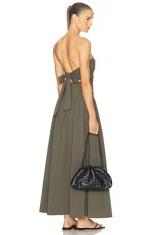 Gathered Strapless Tie Back Dress | FWRD 