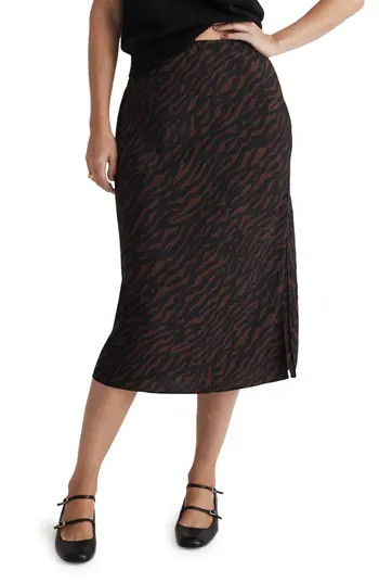 Madewell Layton Midi Slip Skirt in True Black at Nordstrom Rack, Size 14 | Nordstrom Rack