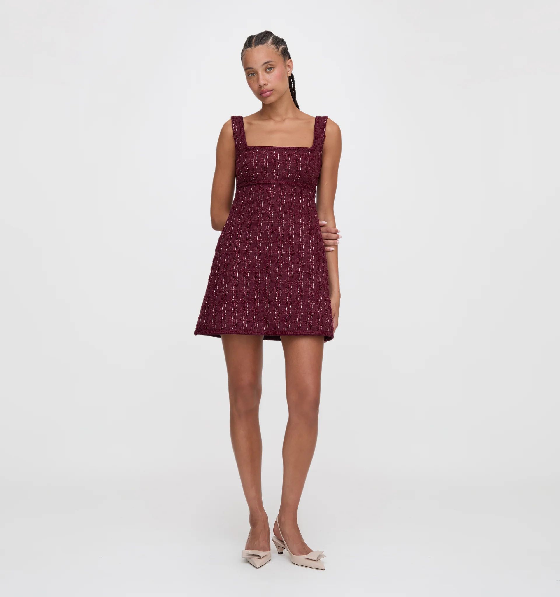 The Bennett Dress - Burgundy Tweed | Hill House Home