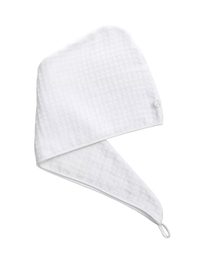 Waffle Twist 10" x 26" Cotton Hair Towel | Macy's