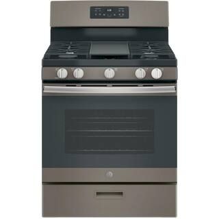 GE 5.0 cu. ft. Gas Range with Steam Cleaning Oven in Slate-JGBS66EEKES - The Home Depot | The Home Depot