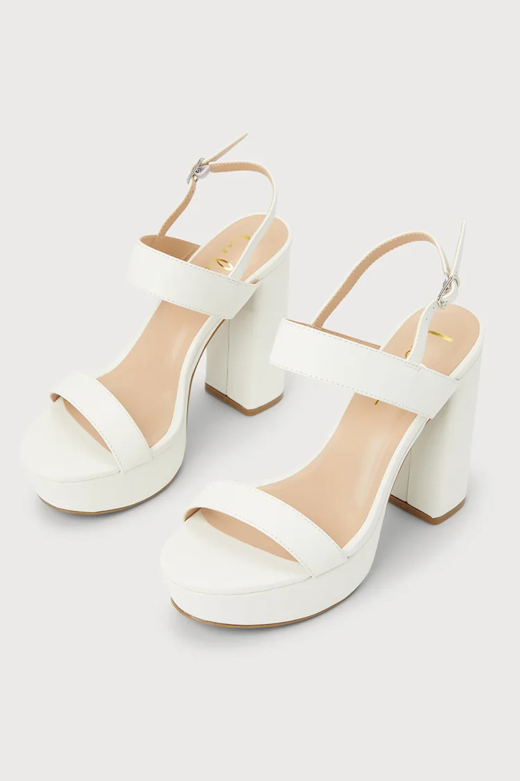 Acee White Platform Heels | Lulus