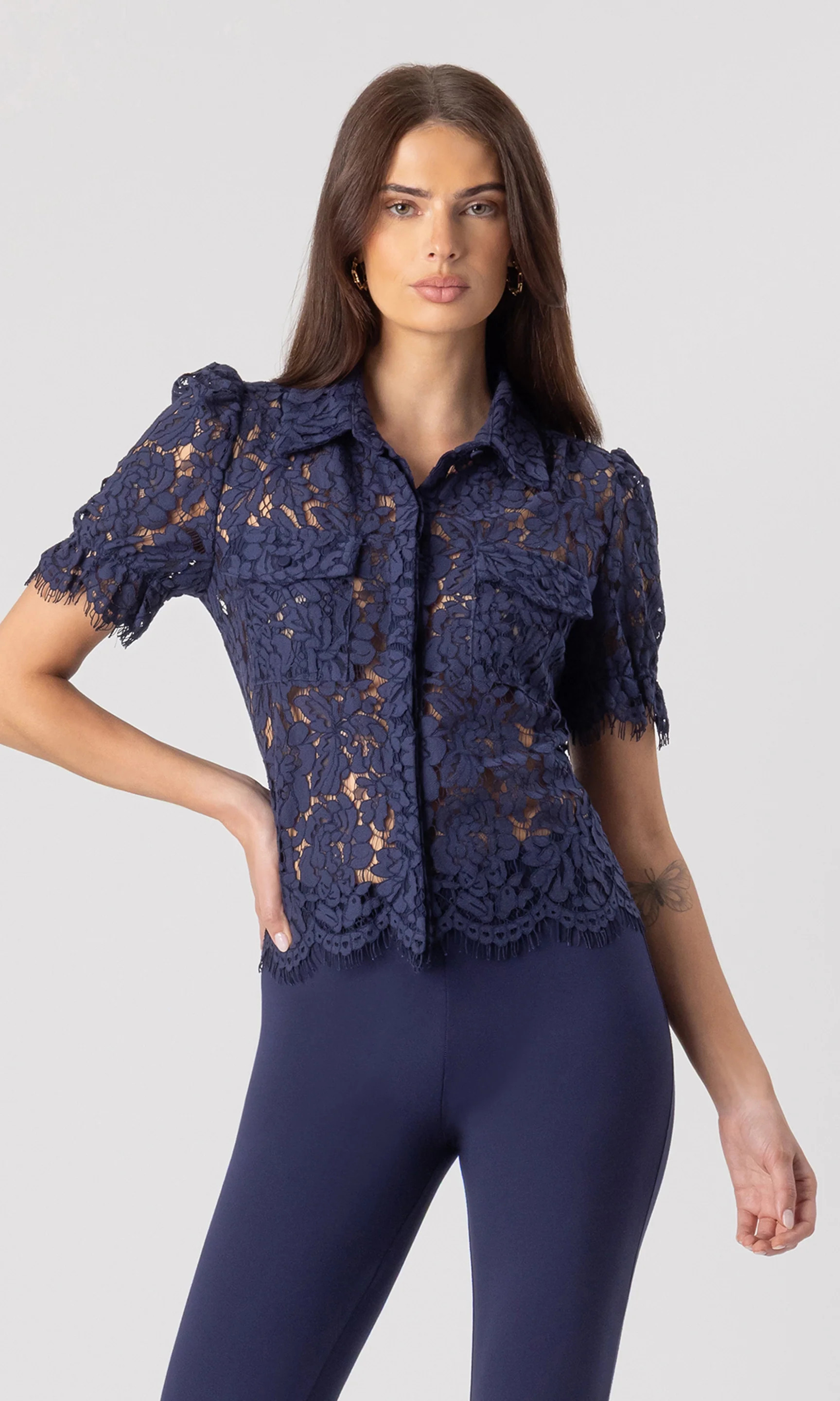 Mina Lace Shirt M / Dusk | Generation Love