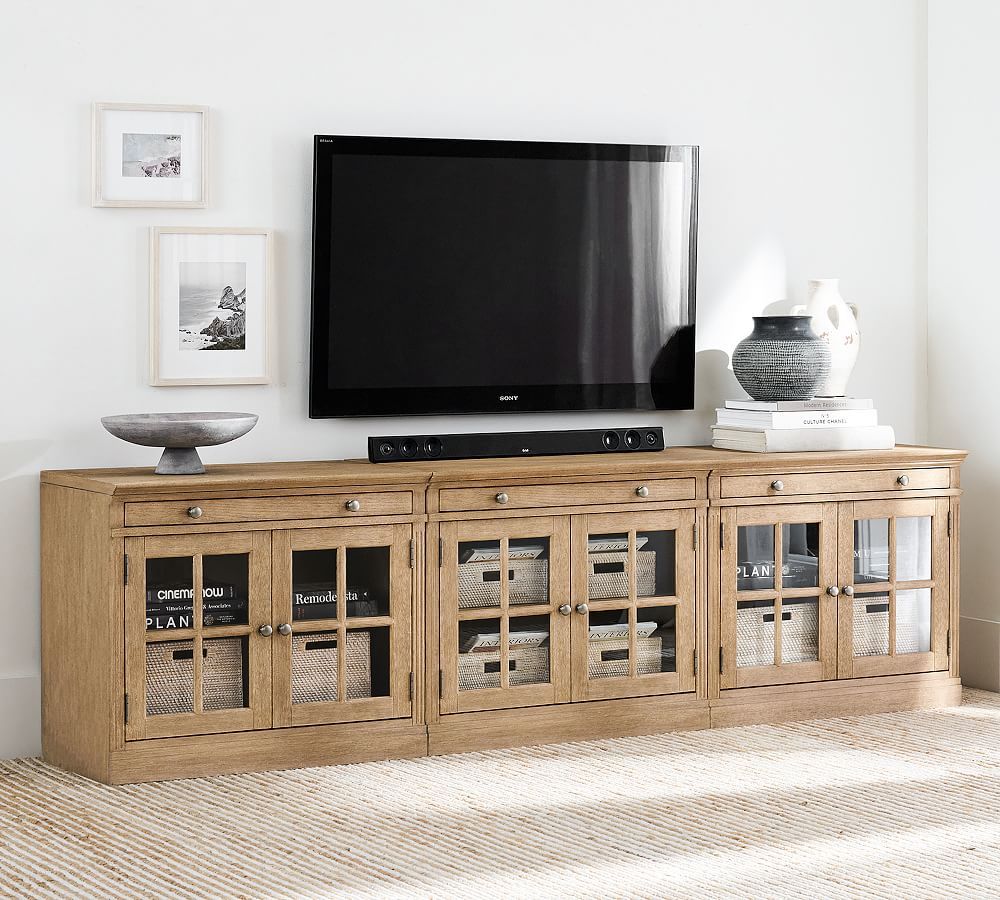 Livingston 3-Door Media Console | Pottery Barn (US)