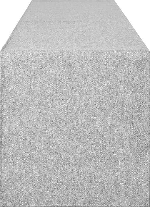 Table Runner 13 x 108 Inches Long, Cotton Linen Farmhouse Style Grey Table Linen for Kitchen Dini... | Amazon (US)