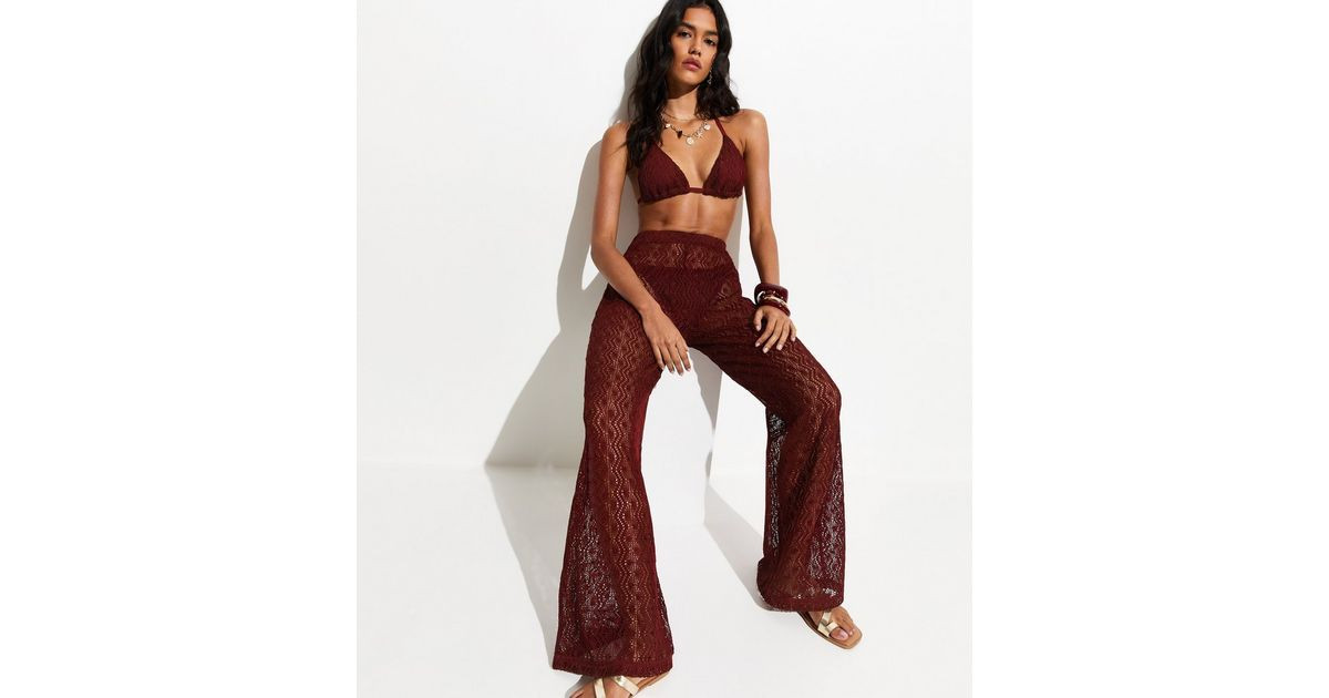 Rust Crochet Beach Trousers | New Look | New Look (UK)