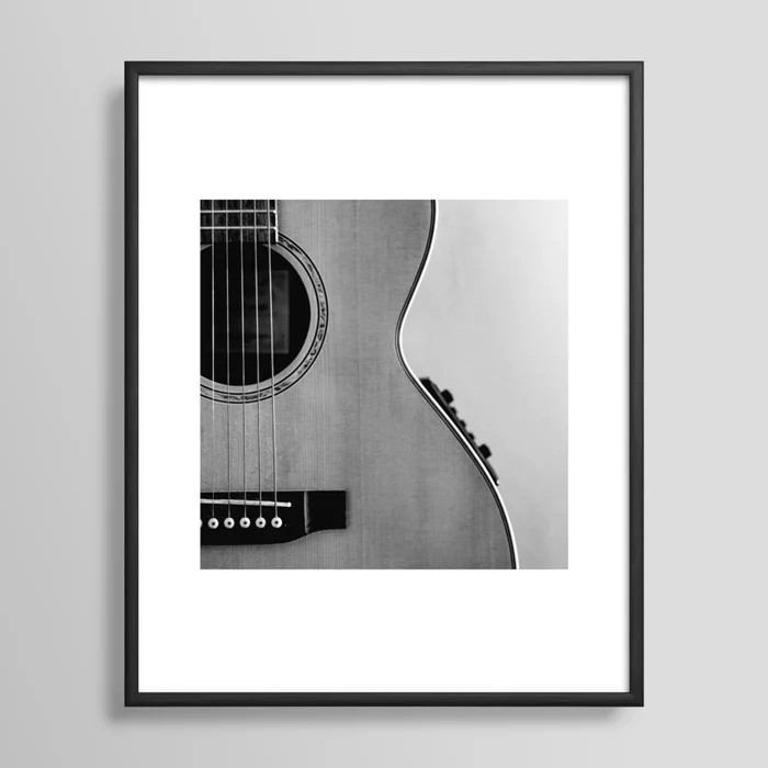 acoustic electric guitar music aesthetic close up elegant fine art photography  Framed Art Print | Society6