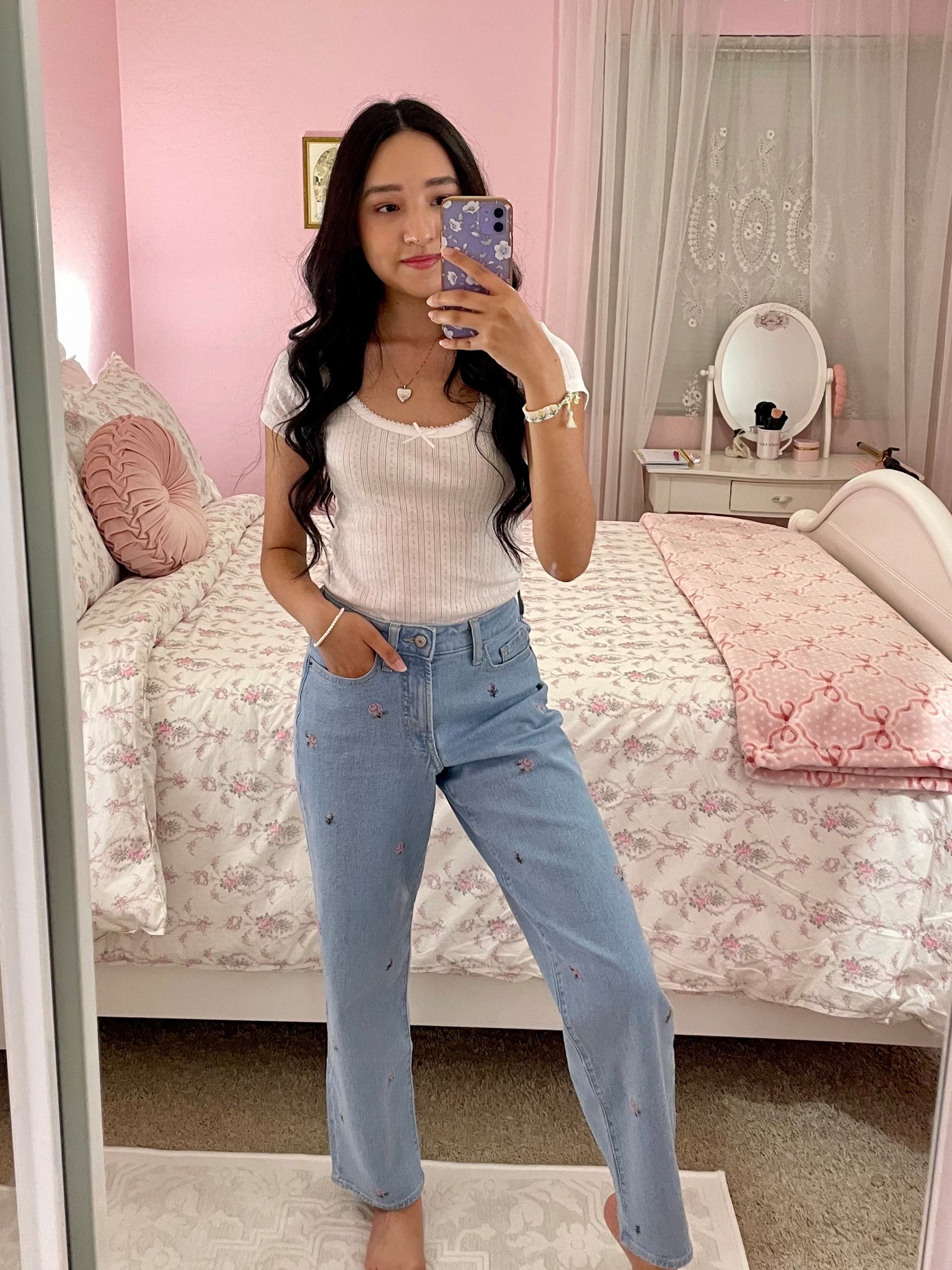 Spring outfit check 🌸🎀💐

#OldNavy #Springoutfit #girlystyle #shabbychic #femininefashion #OOTD #loosejeans #whitetop

#LTKSeasonal #LTKSaleAlert #LTKFindsUnder50