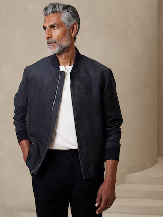 Vegan Suede Bomber | Banana Republic Factory