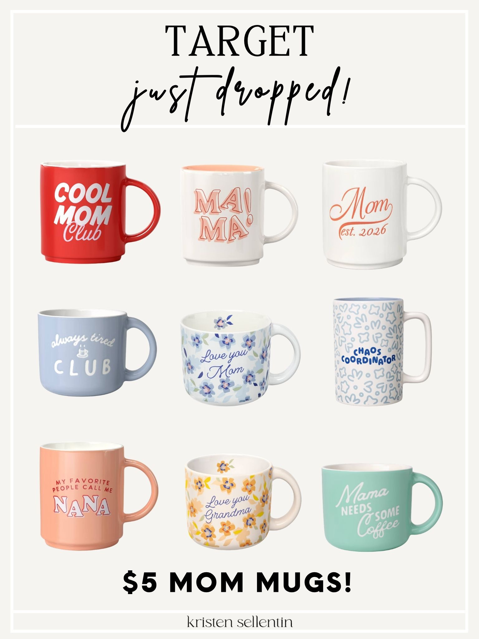 Just Dropped! $5 Mom Mugs @ Target! 

 

#LTKmomlife #LTKmorningroutine #LTKSeasonal