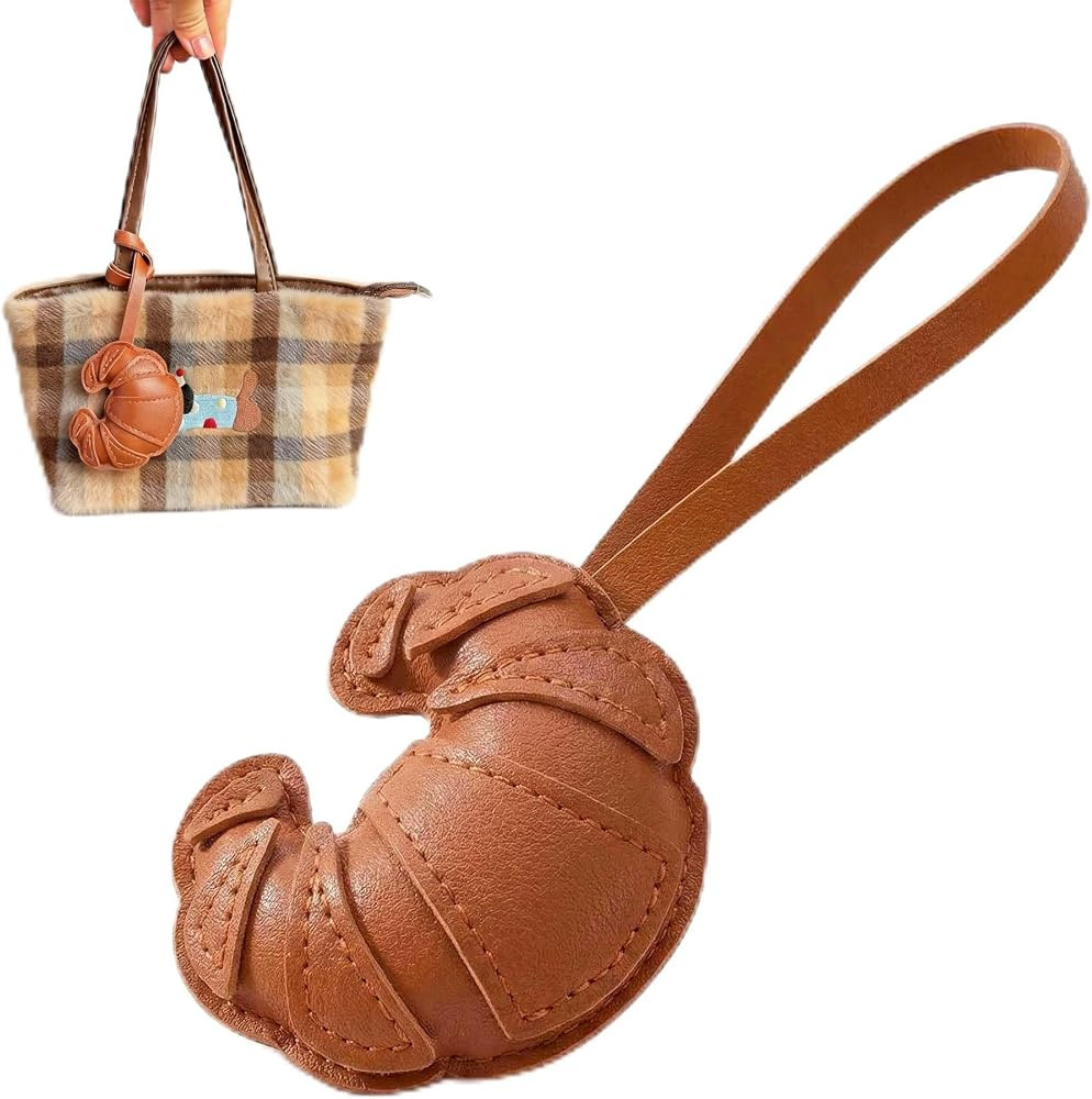 PU Leather Croissant Bag Charm,Handbag Decoration Charm,Purse Charm | Amazon (US)