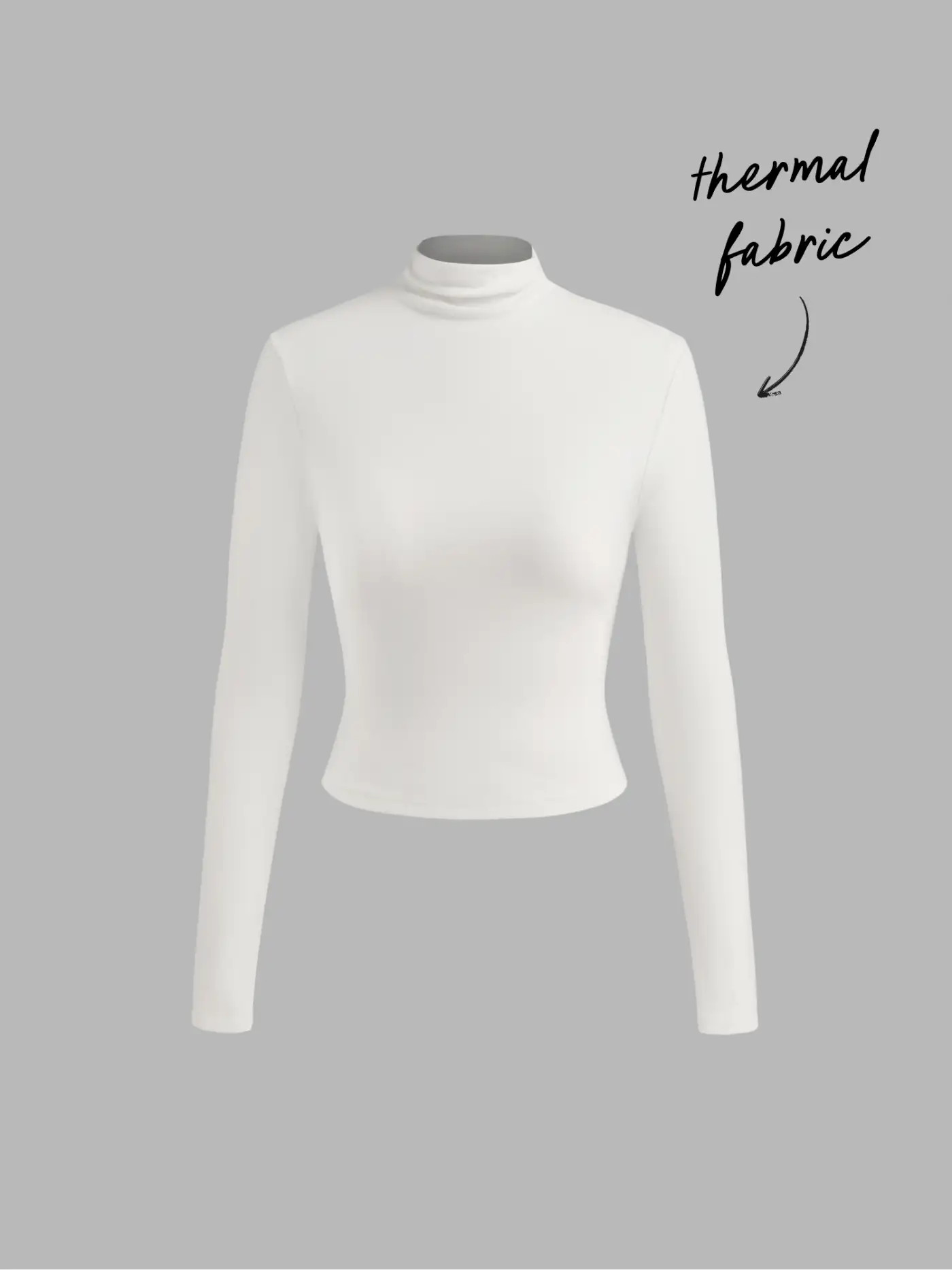 Thermal Cotton-blend Stand Collar Solid Long Sleeve Tee | Cider