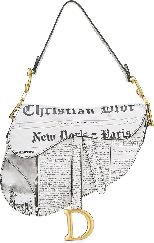Amazon.com: Dior, Pre-Loved White Leather Newspaper Saddle Bag, White : Luxury Stores | Amazon (US)