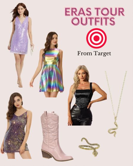 Taylor Swift Eras Tour Outfit Ideas from Target, Eras Tour accessories, Eras tour dress, Taylor Swift themed outfits, concert outfits, pink cowboy boots 

#LTKstyletip #LTKsalealert #LTKunder50