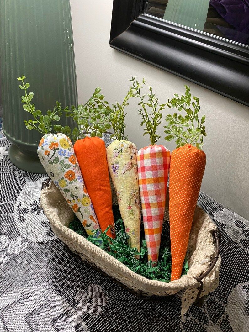Handmade Fabric Carrots Stuffed Fabric Easter Carrots Set of | Etsy | Etsy (US)