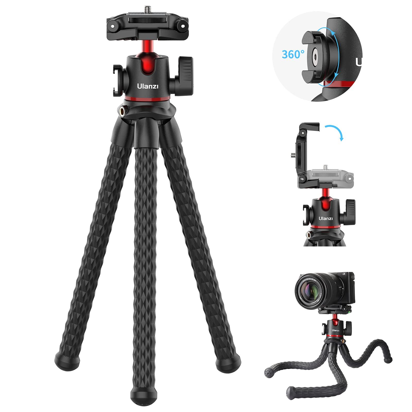 ULANZI MT-33 Camera Tripod,Flexible Mini Tripod with 1/4" Screw for Magic Arm,Octopus Tripod Compati | Amazon (US)