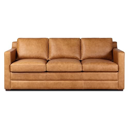 Poly & BARK Sorrento Sofabed, Cognac Tan Convertible Sleeper Sofa in Full-Grain Pure-Aniline Italian Leather | Amazon (US)