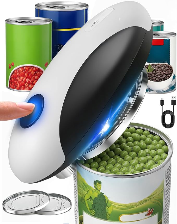 Electric Can Opener, One Touch Safety Automatic Can Opener - Easy Smooth Edge Hands Free, Battery... | Amazon (US)