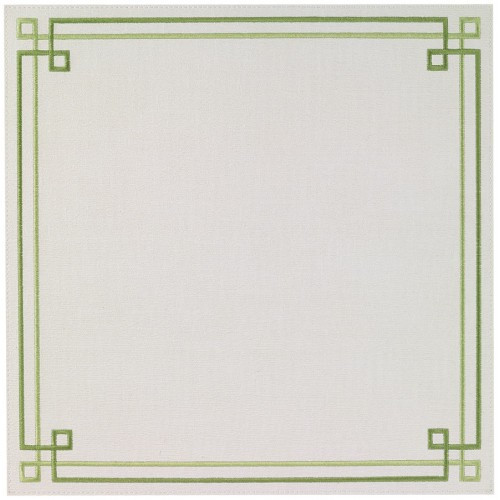 Bodrum Link Green 15 in Square Embroidered Placemats, Set of 4 | Gracious Style
