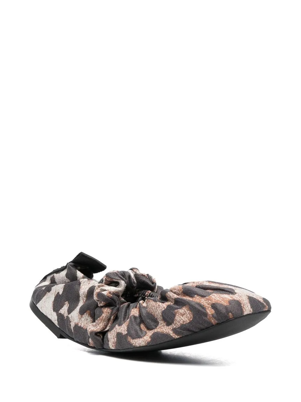GANNI Scrunchie Jacquard Ballerina Flats - Farfetch | Farfetch Global