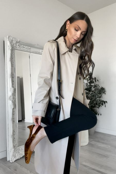 Chic trench coat and shoes 

Beige trench coat, velvet shoes, Parisian style outfits 

#LTKworkwear #LTKstyletip