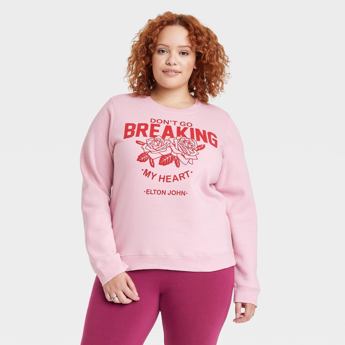 Women's Breaking My Heart Graphic Sweatshirt - Pink | Target