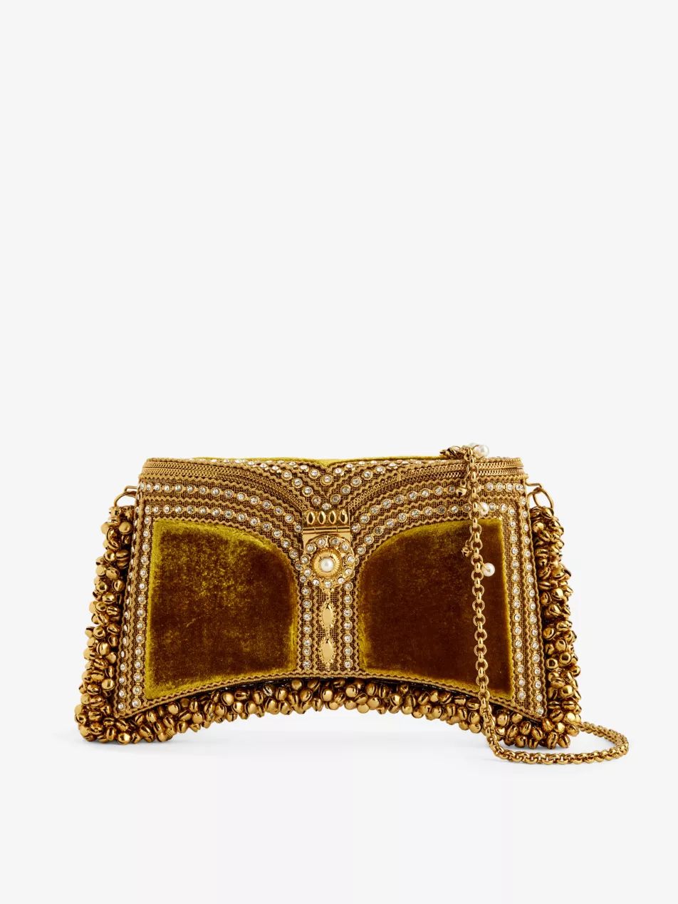 Zeenat gold-toned iron clutch bag | Selfridges