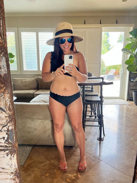 Pool day all day in my favorite one shoulder, scalloped bikini! My swimsuit is CupShe and I’m wearing a medium. My hat is uv proof and packable! 

#LTKSeasonal #LTKswim #LTKcurves