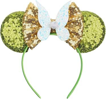 YanJie Mouse Ears Bow Headbands, Glitter Party Yellow Princess Decoration Cosplay Costume for Gir... | Amazon (US)