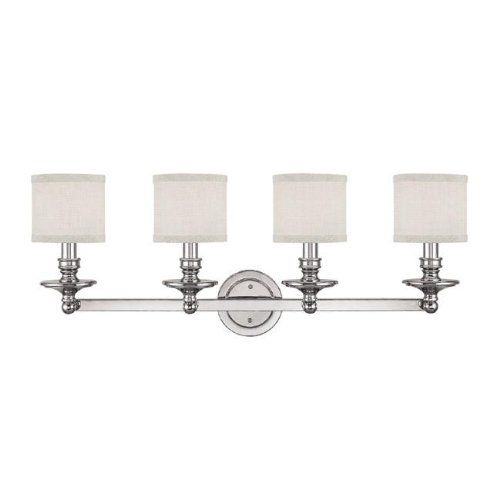 Capital Lighting 1239PN-451 Vanity with White Fabric Shades, Polished Nickel Finish | Amazon (US)