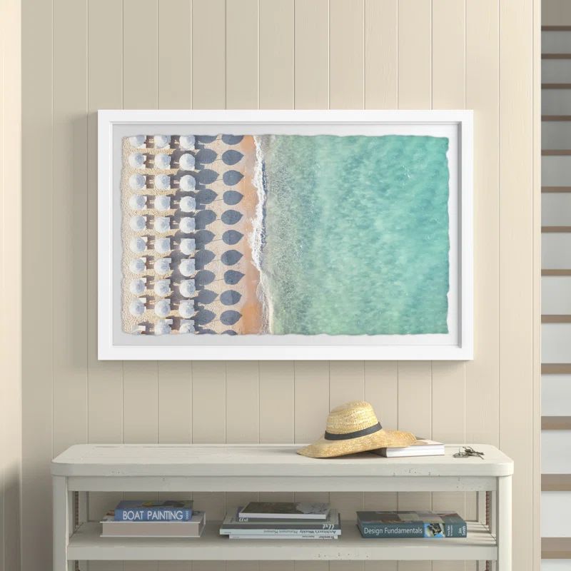 White Sun Umbrellas by Eyre Tarney - Picture Frame Photograph | Wayfair North America