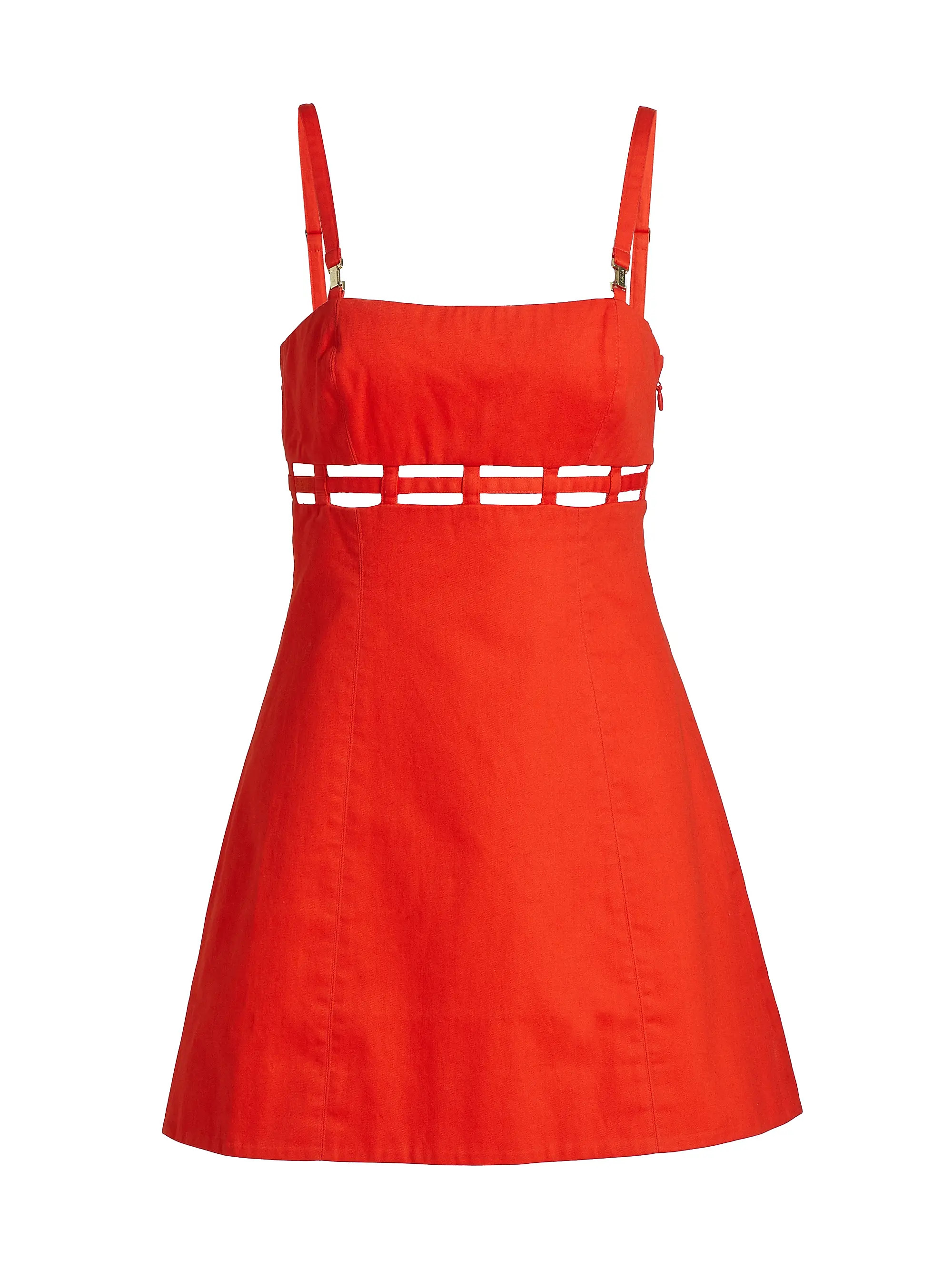 Rei Cut-Out Cotton Twill Minidress | Saks Fifth Avenue