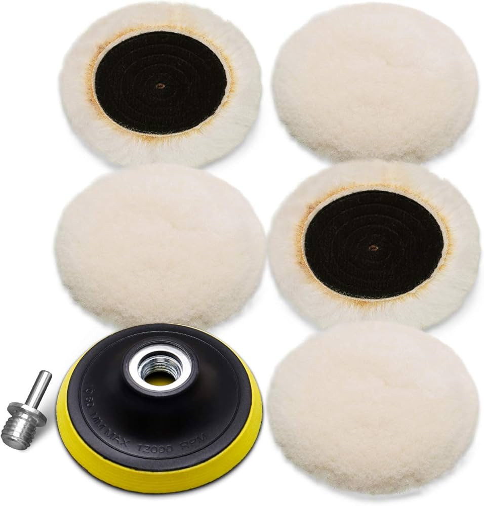 Wool Cutting Pad, Wool Buffing Polishing Pad Set, SPTA 7Pcs 3Inch (80mm) Wool Buffing Wheel for D... | Amazon (US)