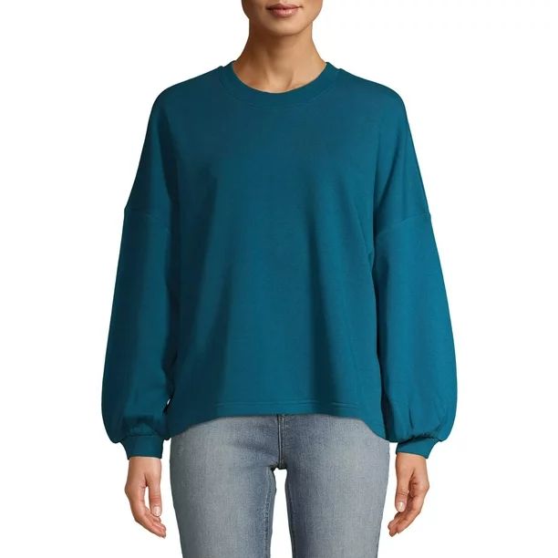 Time and Tru Women's Balloon Sleeve Sweatshirt | Walmart (US)