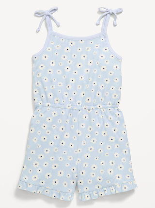 Sleeveless Tie-Bow Ribbed Romper for Toddler Girls | Old Navy (US)
