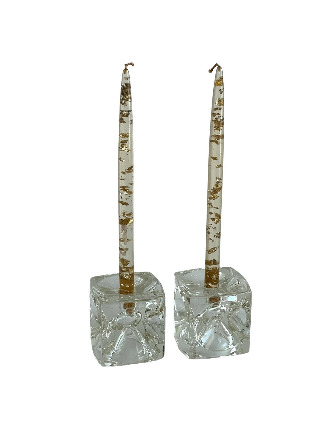 Midcentury Modern Design Glass Ice Cube Candle Holder Set by Rudolf Jurnikl, Czech Republic 1965/... | Etsy (US)