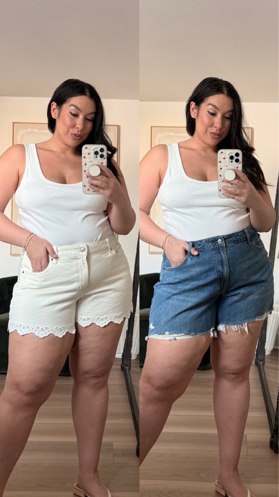 Abercrombie shorts round up!
On sale now!
Left: a-line short
Right: loose short
All are curve love collection!