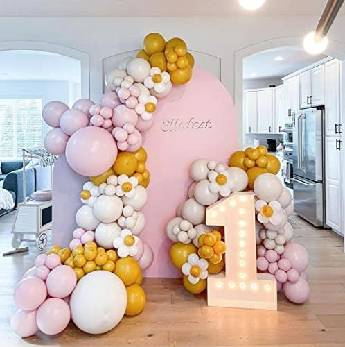 Daisy Balloons Garland Arch Kit Boho Daisy Groovy Flower Balloons Retro Balloon Garland Hippie Party | Amazon (US)